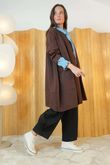 Scuba Longline Cocoon Jacket Chocolate /18=